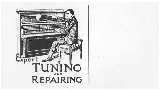 Piano tuner business card
